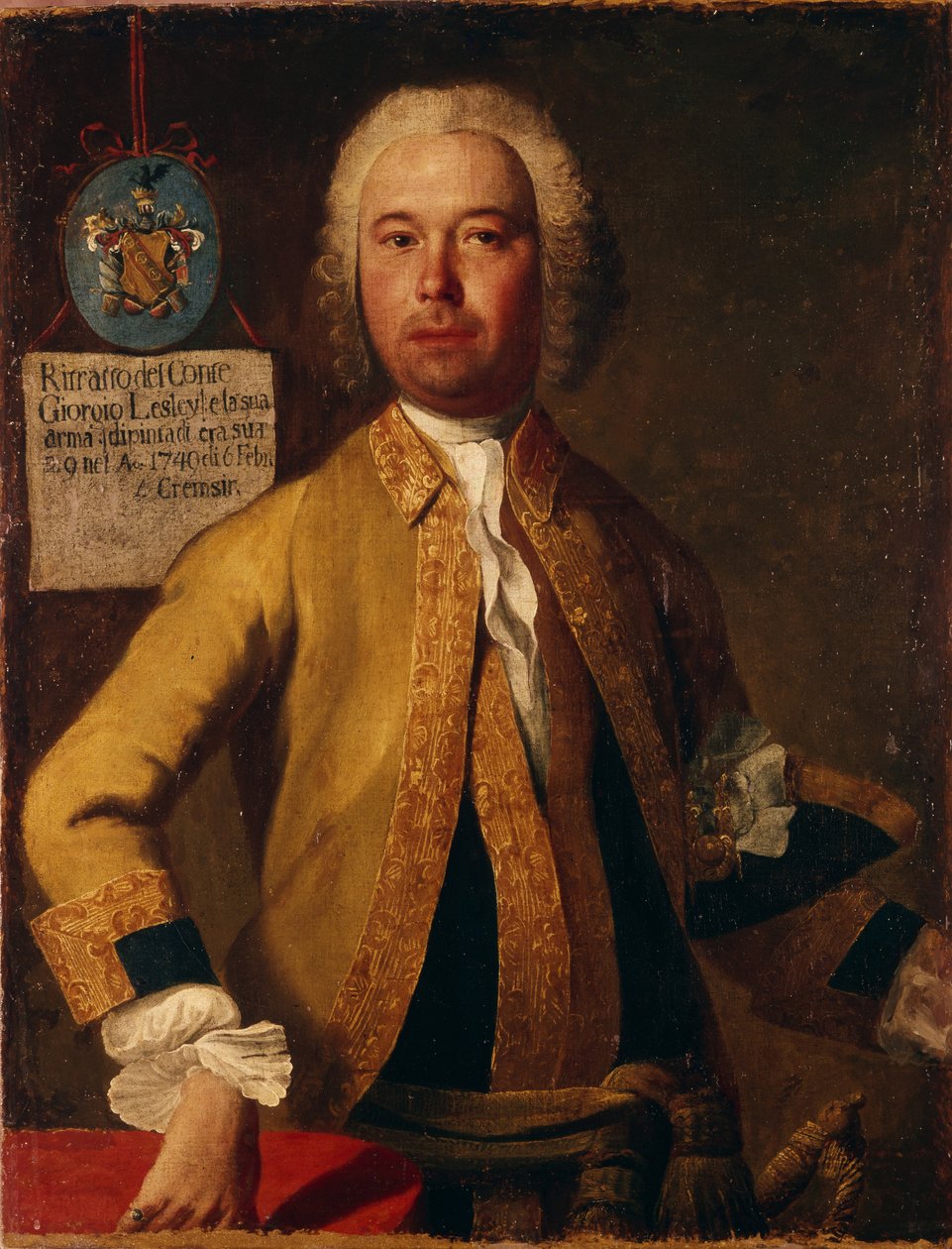 Portræt af general grev George Lesley 1720-1772, 1749 af Georg Christoph Grooth