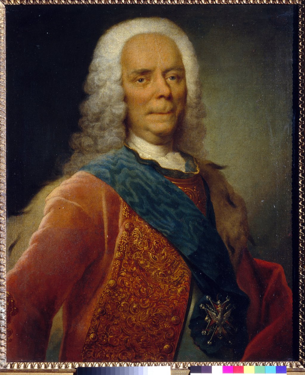 Portræt af prins Vasili Vladimirovich Dolgorukov (1667-1746) - Peinture de Georg Christoph Grooth (1716-1749), Olie på lærred før 1746 - Statens Tretyakov-galleri, Moskva 76x62,5 - af Georg Christoph Grooth