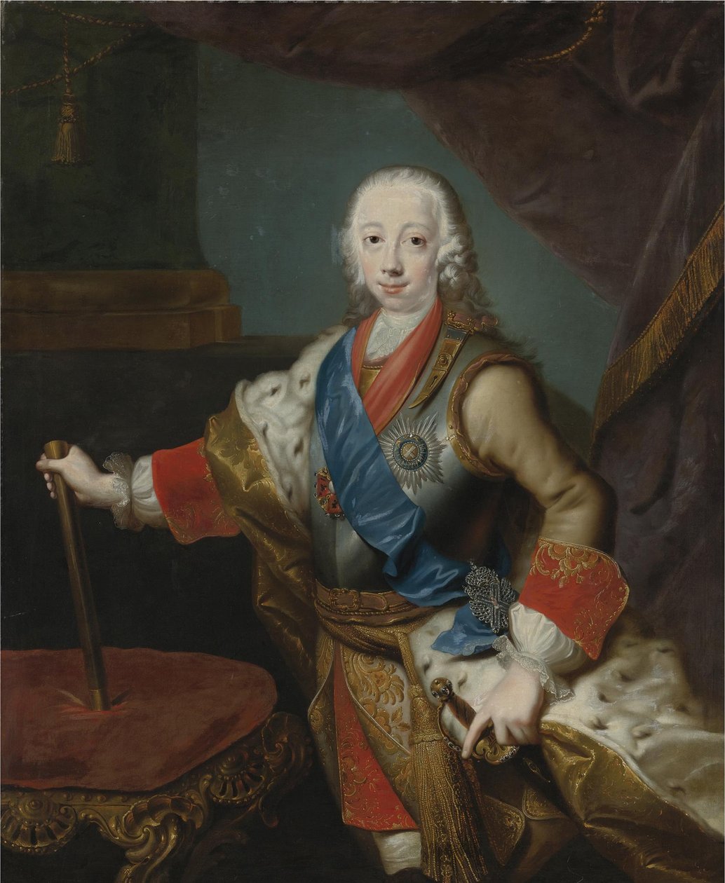 Portræt af zaren Peter III af Rusland 1728-1762 af Georg Christoph Grooth