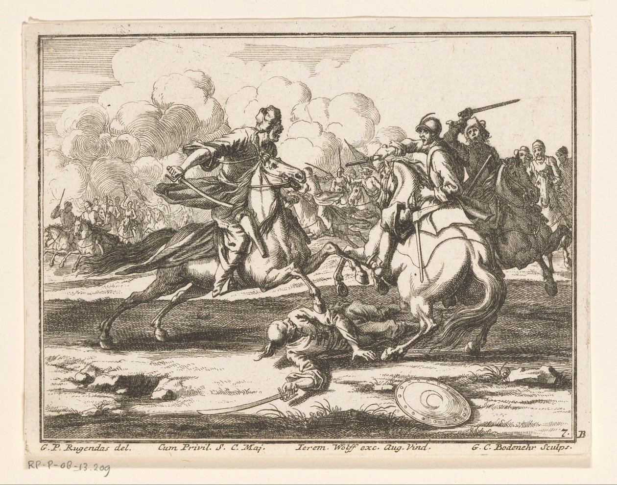 Rytterkamp mod osmannerne Ryttere (serietitel) af Georg Conrad Bodenehr