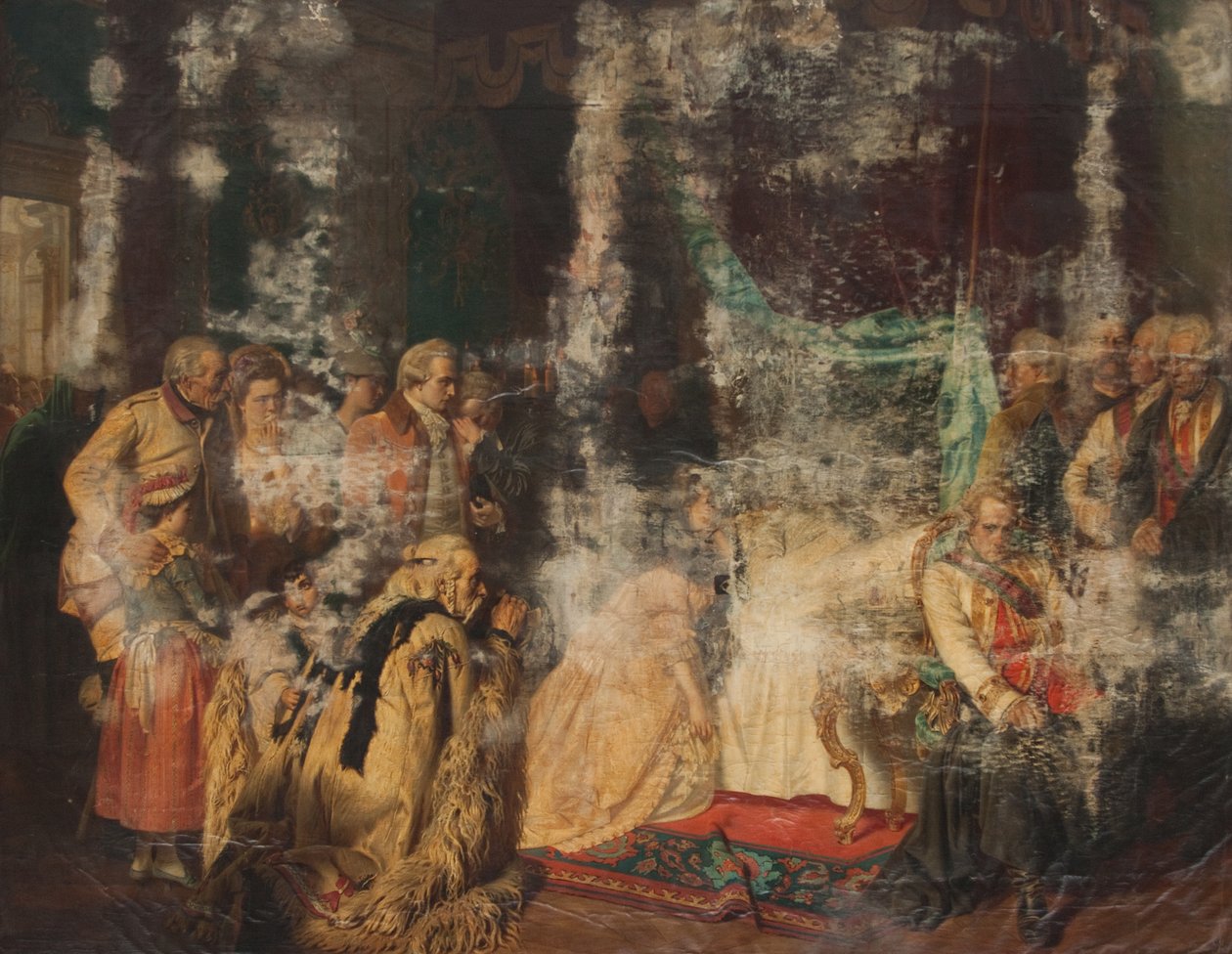 Kejser Joseph II på sit dødsleje af Georg Conräder