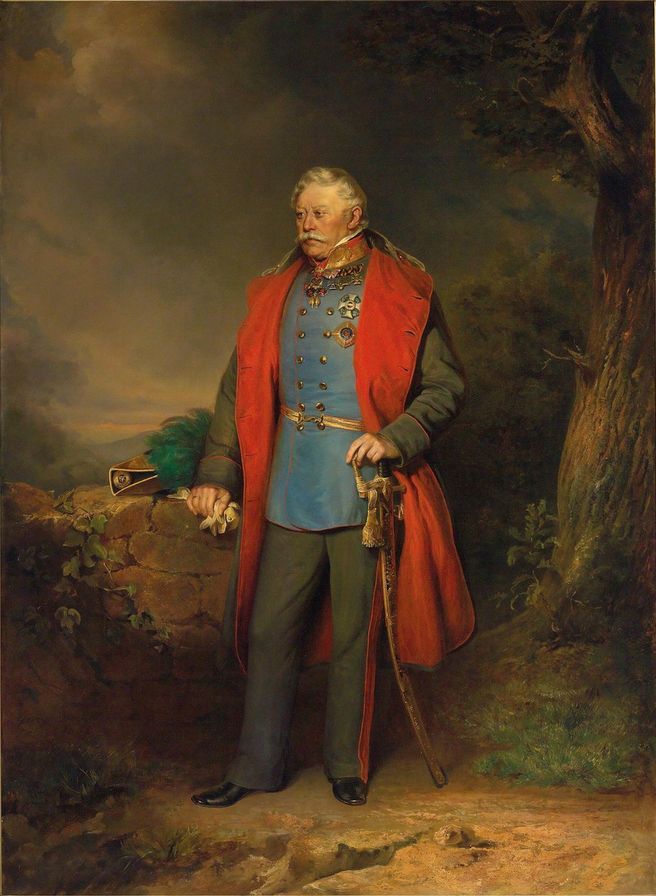 Feltmarskal grev Johann Joseph Wenzel Radetzky af Radetz, portræt i fuld længde af Georg Decker