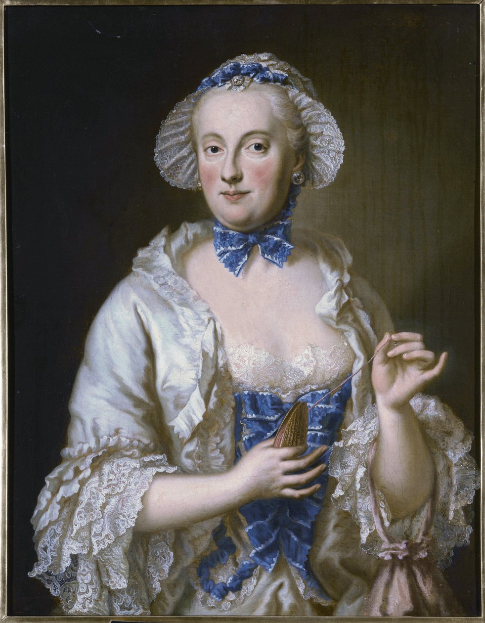 Fransk: Marie-Anne-Sophie de Saxe, princesse électrice de Bavière (1728-1797) Portræt af Maria Anna Sophia af Sachsen, kurfyrstinde af Bayern (1728-1797) af Georg Desmarees