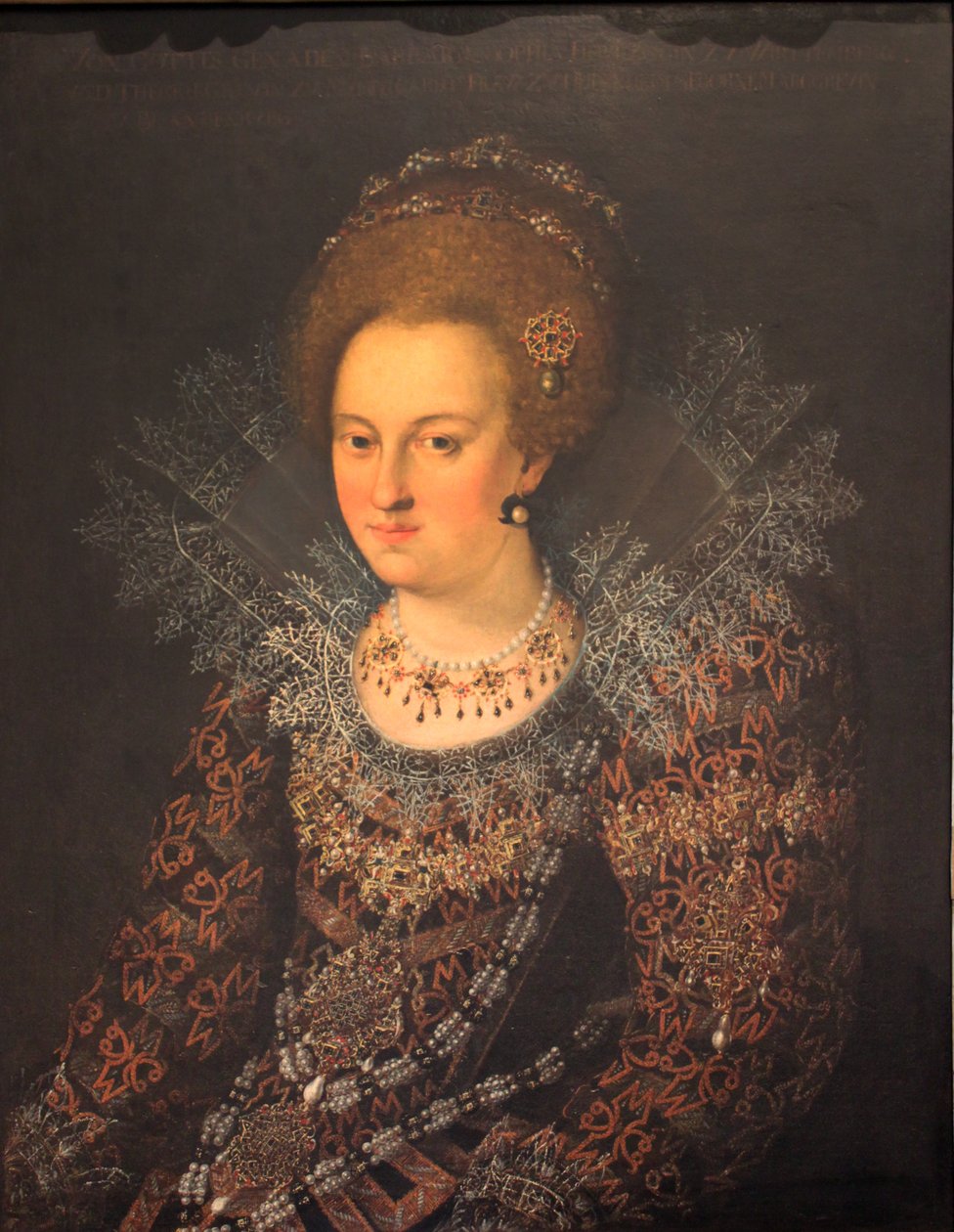 Tysk: Portræt Barbara Sophia von Brandenburg Portræt Barbara Sophie af Brandenburg af Georg Donauer