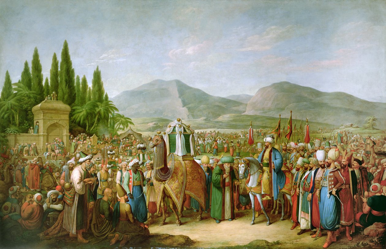 Emir Bechir Shihab II, hersker over Libanon, hyldest Ibrahim Pasha, før St Jean dAcre i 1831 af Georg Emanuel Opitz