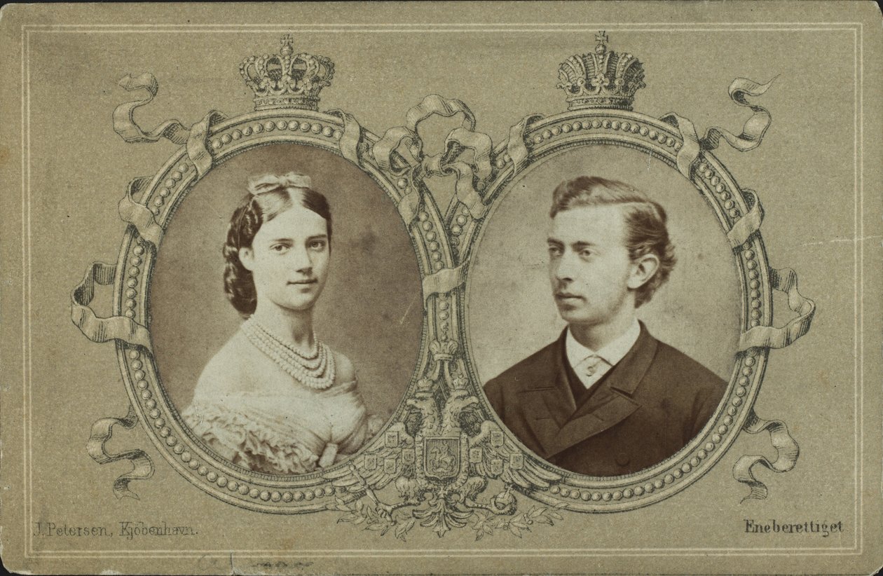 Storhertug Nicholas Alexandrovich af Rusland 1843-1865 og prinsesse Dagmar af Danmark, 1865. af Georg Emil Hansen