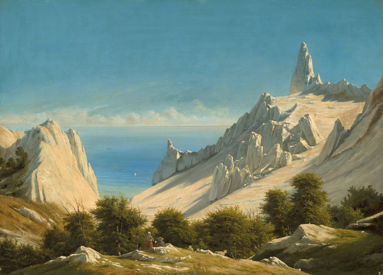 Udsigt over Sommerspiret, Møns Klinter, 1846. af Georg Emil Libert