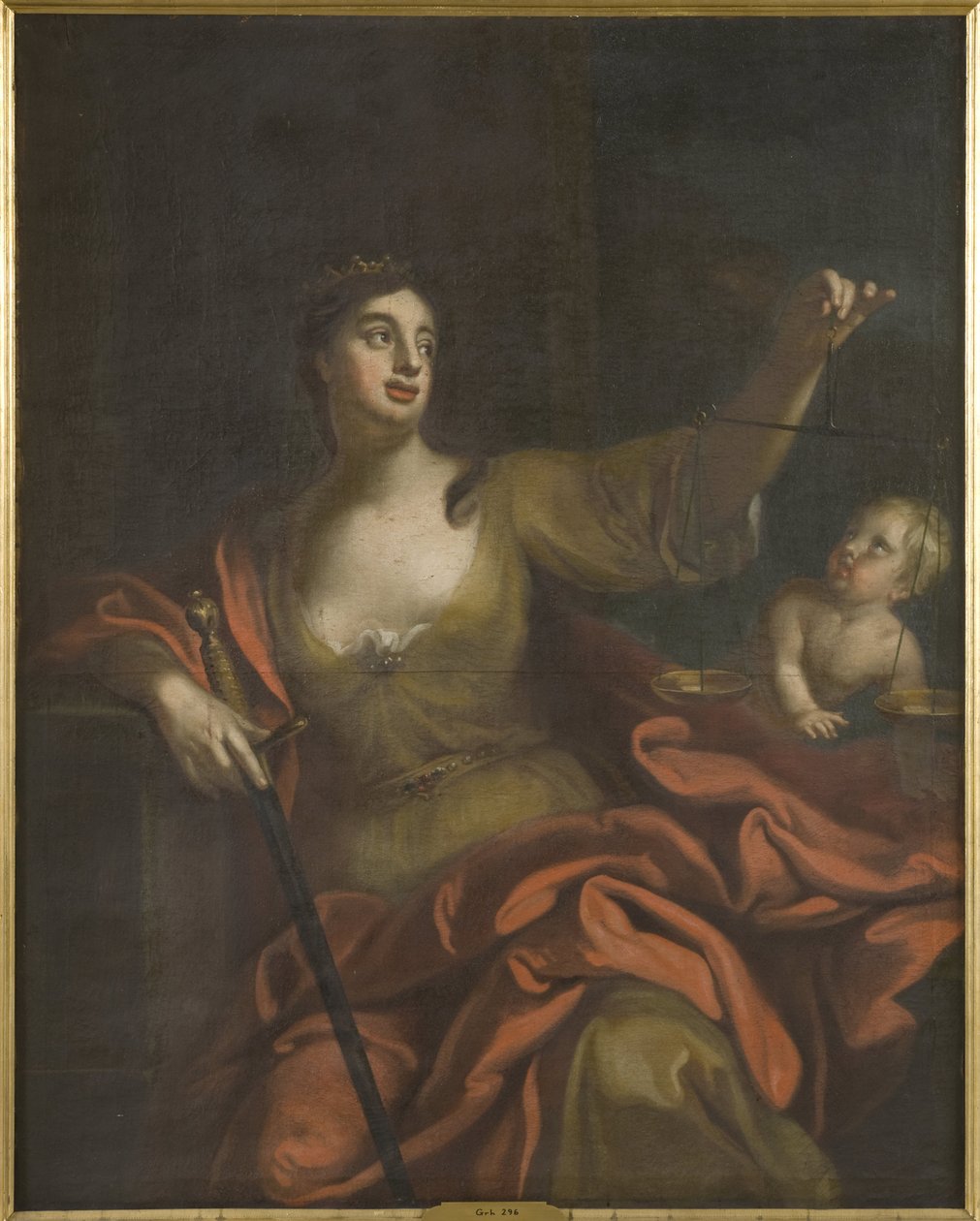 Equite (Justice) - Aequitas, af Schroder, Georg Engelhard (George Engelhardt) (1684-1750). Olie på lærred. Mål: 154x123 cm. Nationalmuseum Stockholm af Georg Engelhardt Schröder