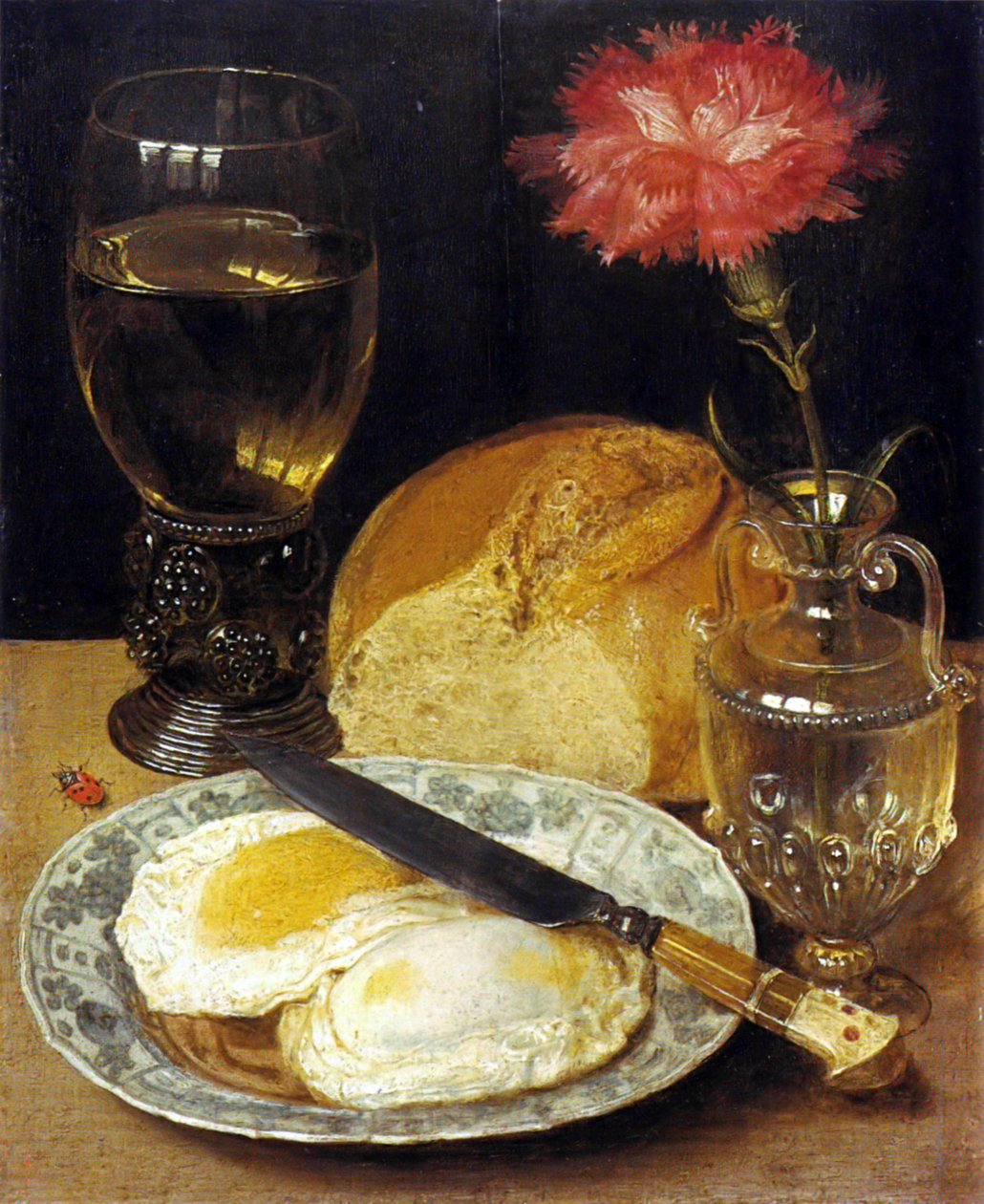 Stilleben med spejlæg af Georg Flegel
