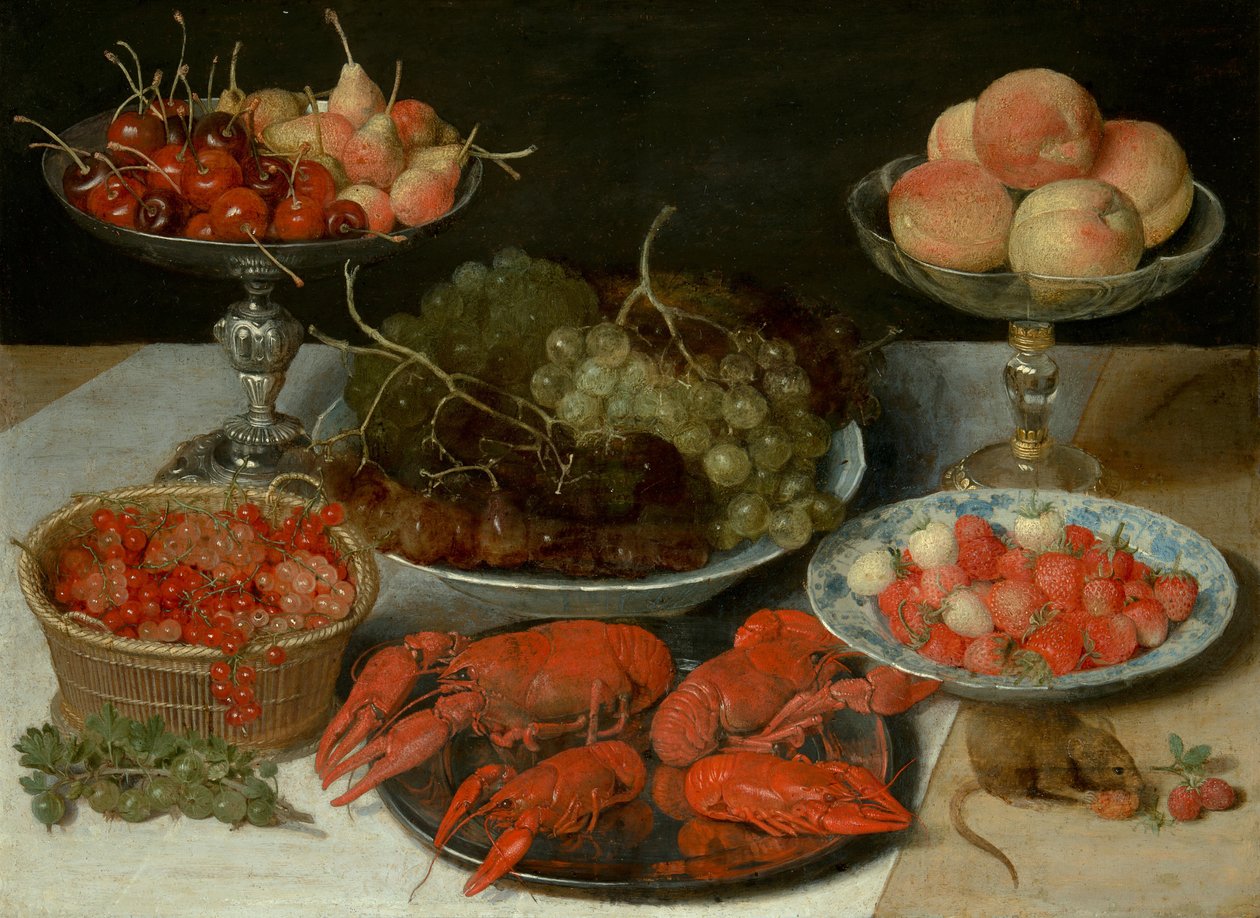 Stilleben med frugt og krebs af Georg Flegel