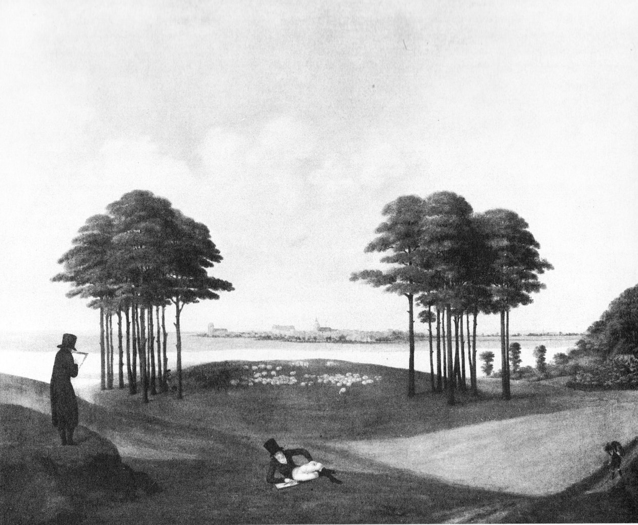 Udsigt over byen Güstrow af Georg Friedrich Kersting