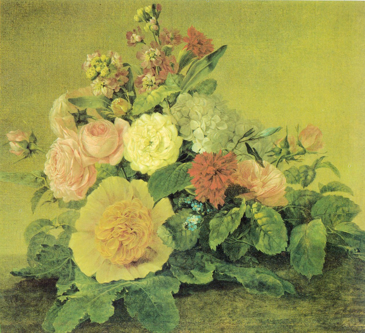 Tysk: Blumenstillleben Stilleben med blomster af Georg Friedrich Kersting