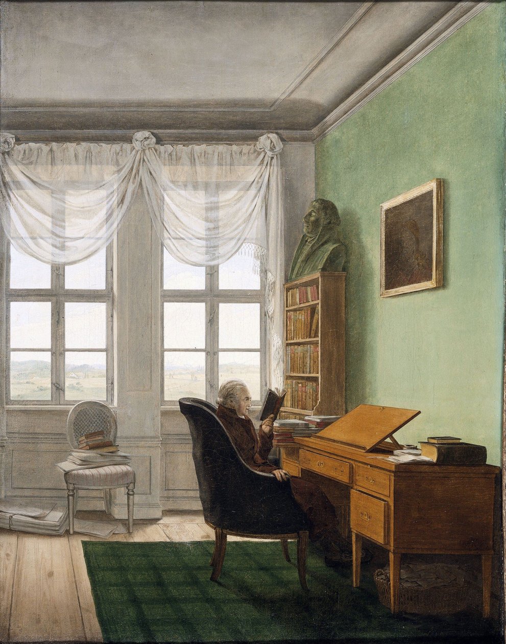 Tysk:  Reinhards Studierstube The Cout-chaplain Reinhard´s Study af Georg Friedrich Kersting