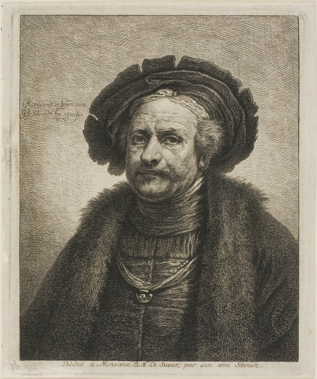 Portræt af Rembrandt af Georg Friedrich Schmidt