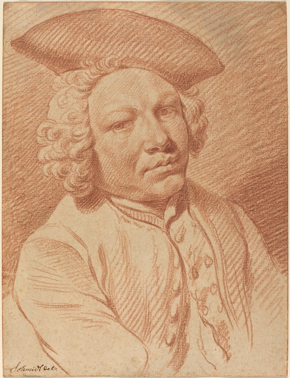 Portræt af en mand i en tricorn hat af Georg Friedrich Schmidt