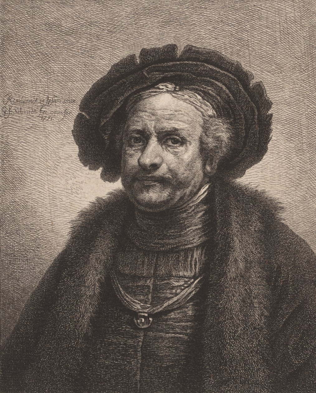 Selvportræt af Rembrandt, 1771. af Georg Friedrich Schmidt