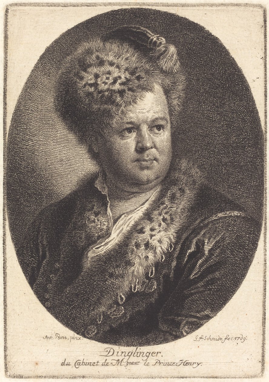 Johann Melchior Dinglinger af Georg Friedrich Schmidt after Antoine Pesne