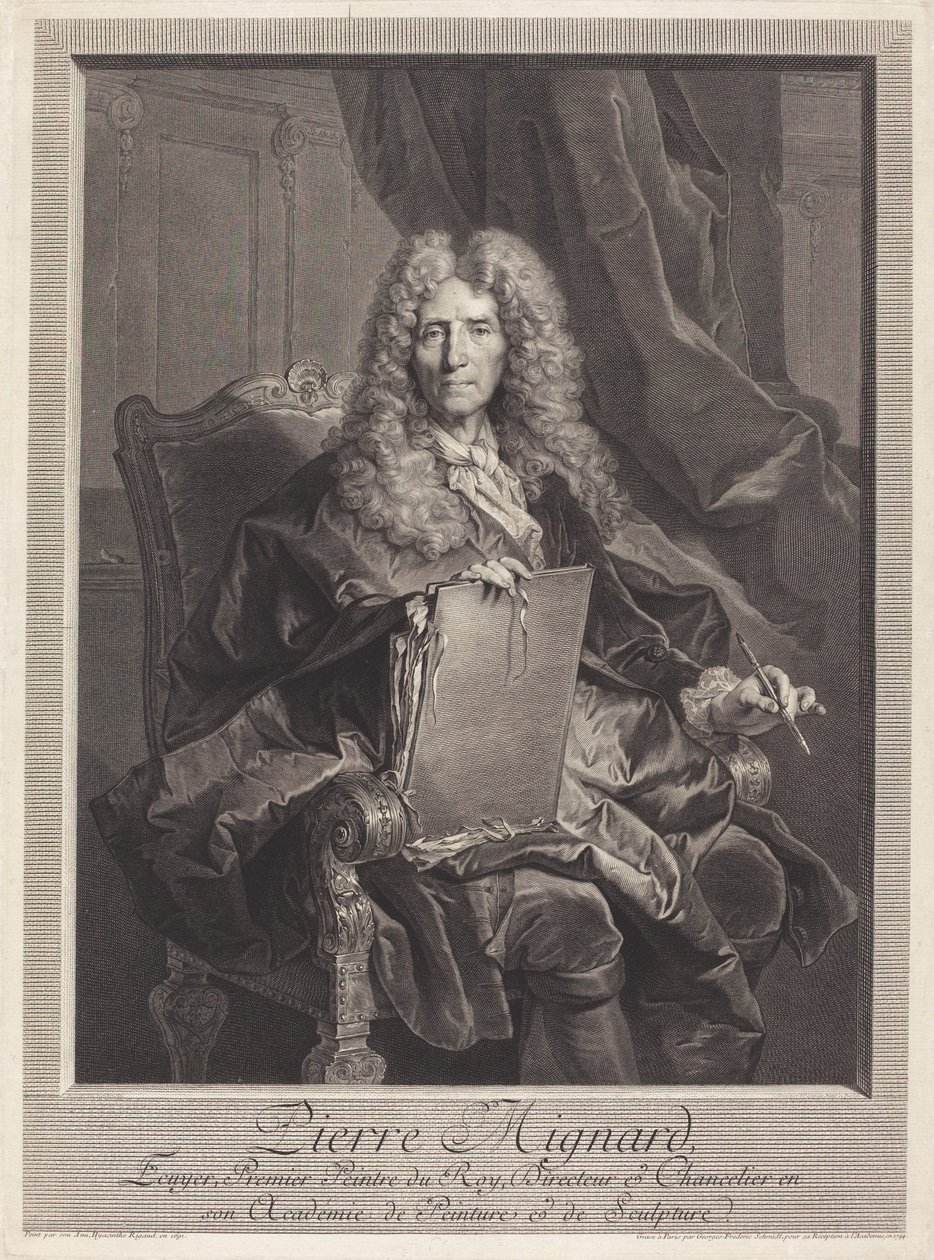 Pierre Mignard af Georg Friedrich Schmidt after Hyacinthe Rigaud