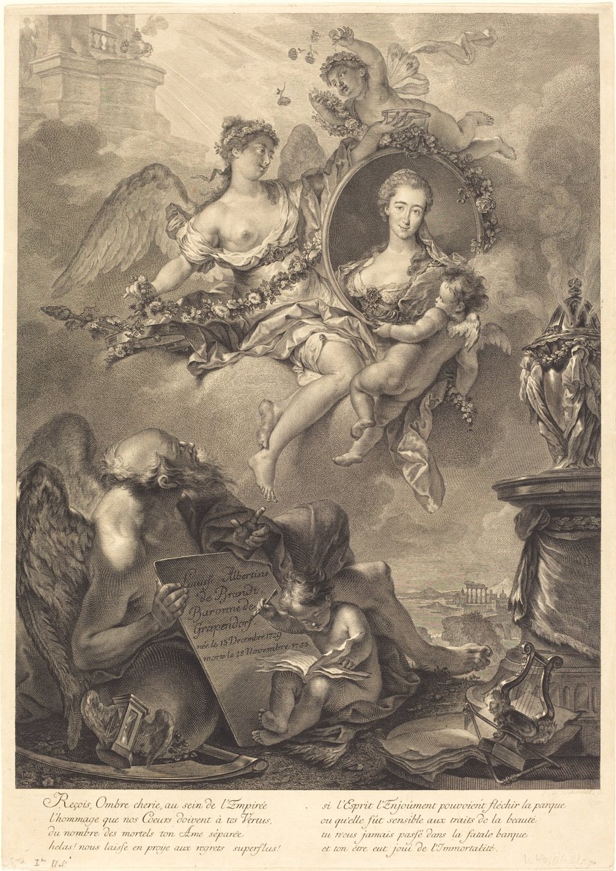 Louise Albertine de Brandt, baronesse von Grapendorf af Georg Friedrich Schmidt, after Pierre Le Sueur