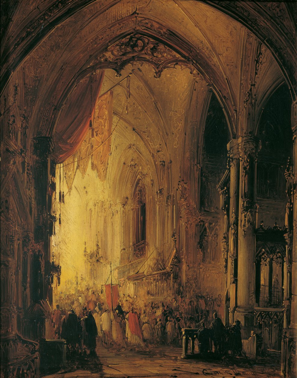 Procession i en katedral af Georg Gillis van Haanen