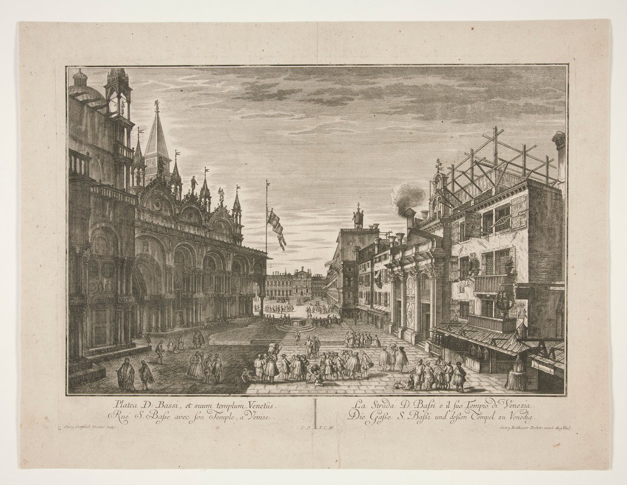 Gaden Saint Bassi og dens tempel i Venedig af Georg Gottfried Winckler