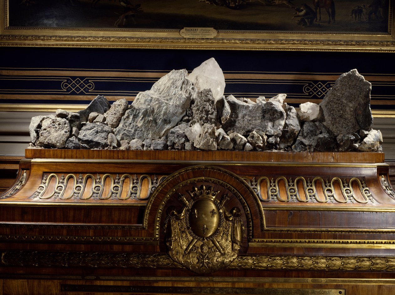 Mineralogisk kabinet af Prinsen af Conde af ebenisten Haupt i Sverige. Detalje. 1774 Chantilly. Conde Museum af Georg Haupt