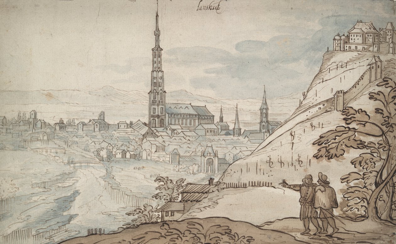Udsigt over Landshut af Georg Hoefnagel