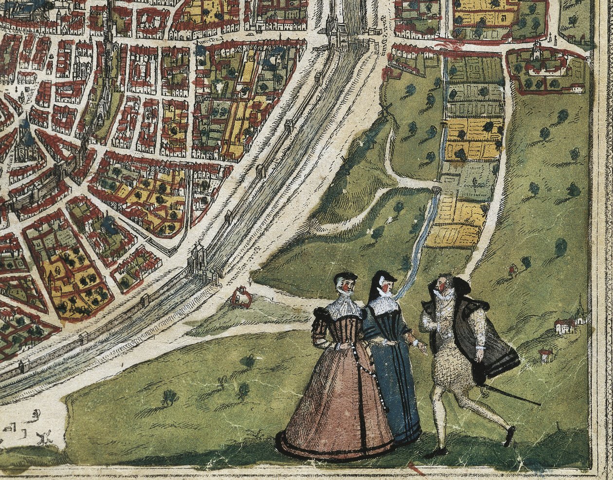 BRAUN, George (1541-1622). ORTELIUS, Abraham (1527-1598). HOGENBERG, Franz (1535-1590). Civitatis Orbis Terrarum (Theatrum orbis terrarum). 1572-1617. Paris (1572). Venstre nederste detalje. Bind I. Radering. SPANIEN. CASTILIEN OG LEON. Salamanca. Salamanc af Georg Hogenberg Franz (1535 90) & Ortelius Abraham (1527 98) Braun