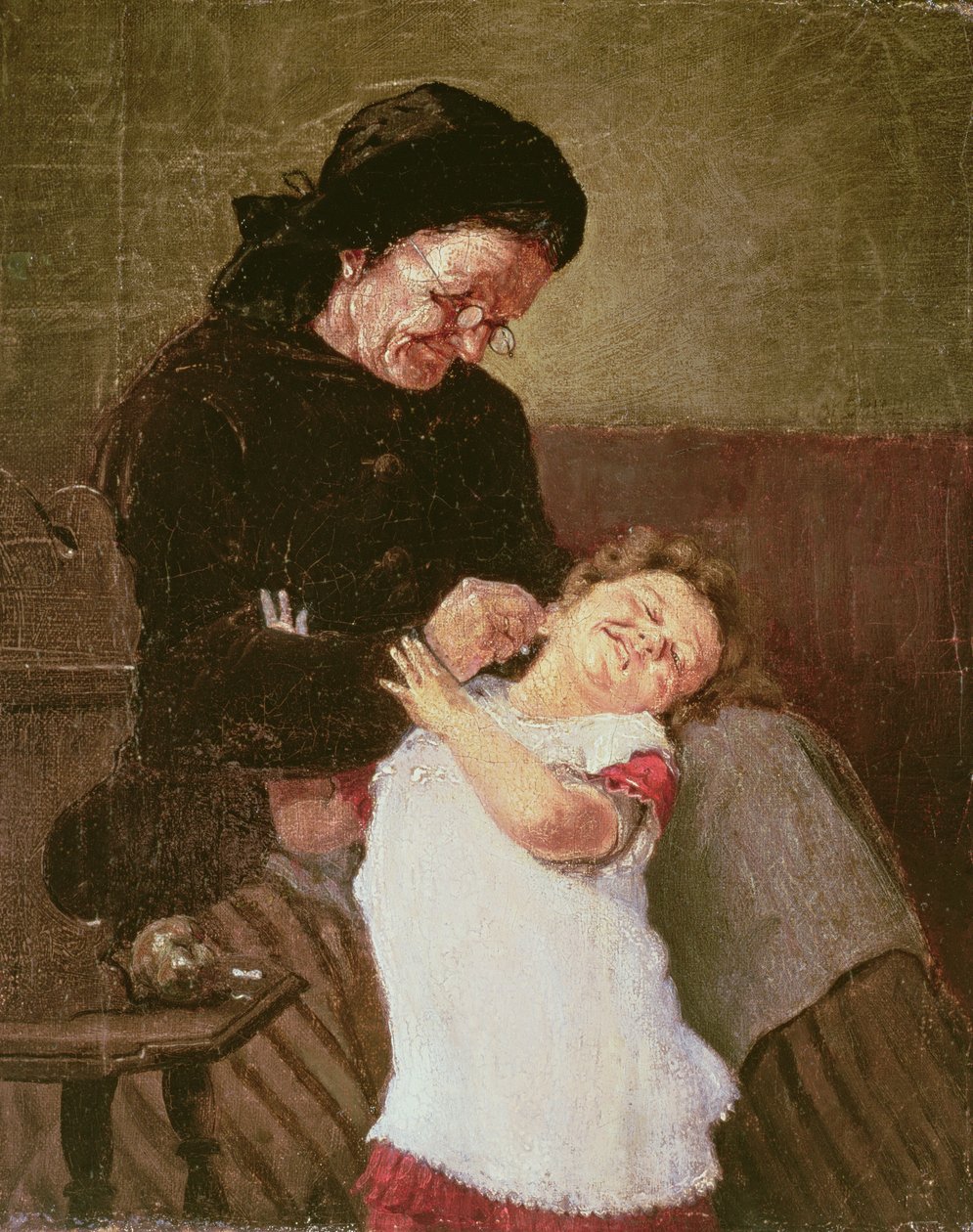 The Naughty Girl (olie på lærred) af Georg Jakobides