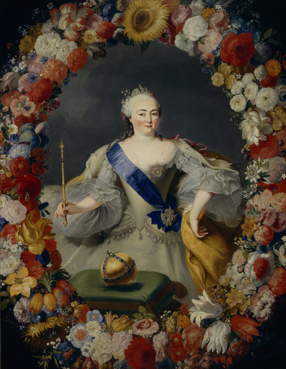 Portræt af kejserinde Elisabeth 1709-1762, 1754 af Georg Kaspar von Prenner