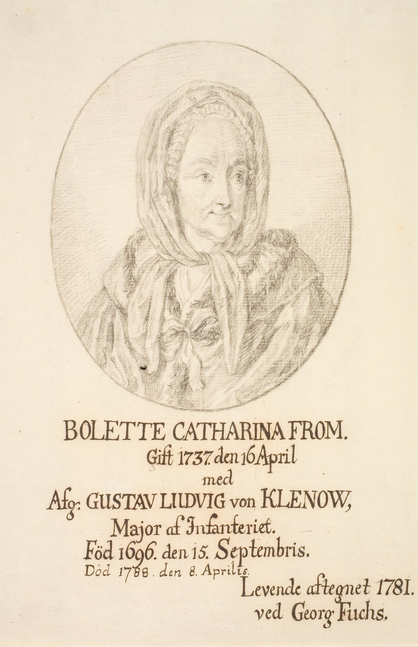 Portræt af Bolette Catharina From af Georg Mathias Fuchs