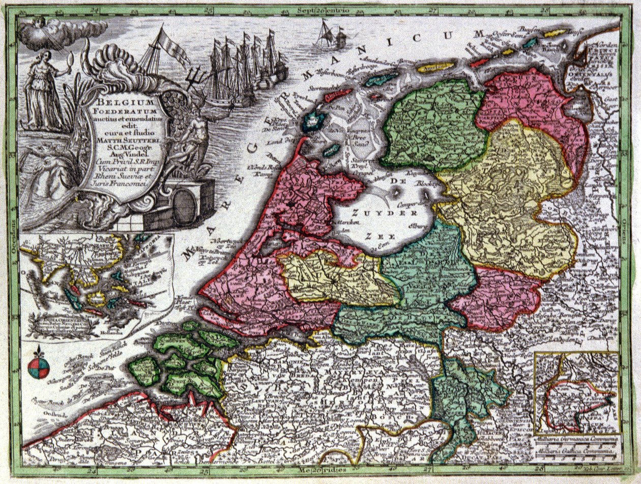 Kort over Holland af Georg Matthäus Seutter