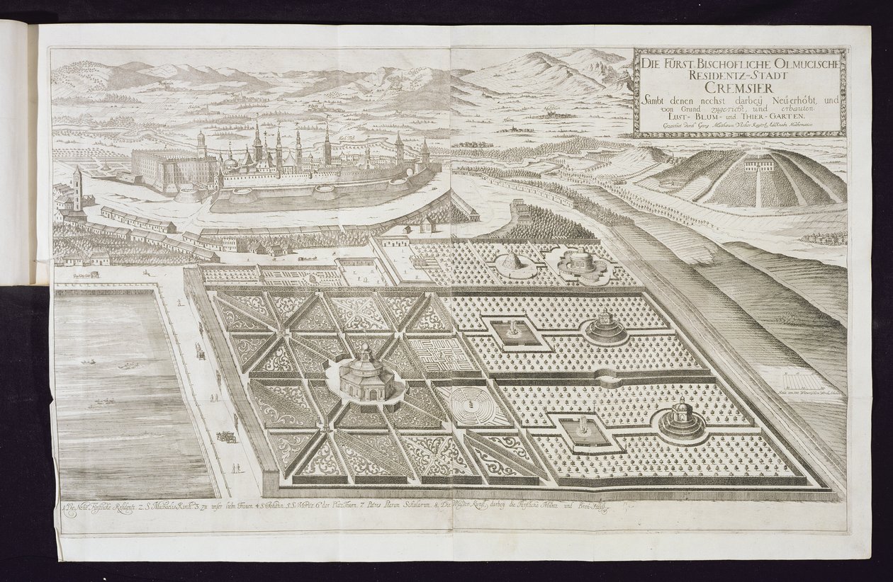 De nye haver i Cremsier, prins-biskoppens residens, udgivet ca. 1700 af Georg Matthaus Vischer