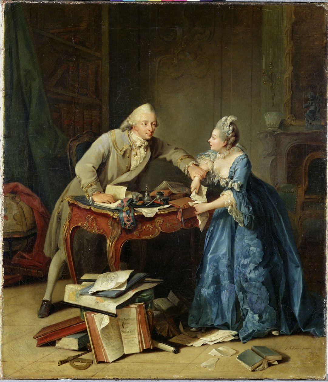 Mellem videnskab og familie, ca 1775 af Georg Melchior Kraus