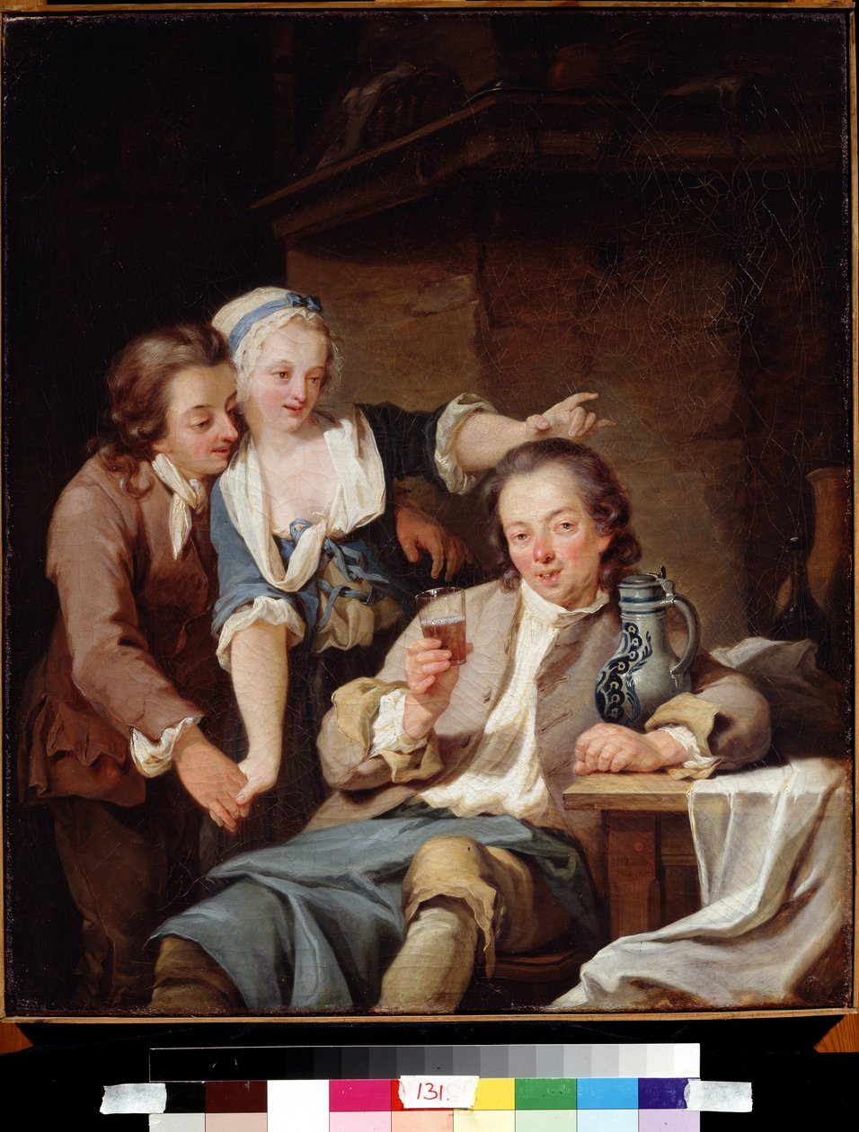 Mari trompe (vin og kærlighed). En mand bedraget (vin og kærlighed). Maleri af Georg Melchior Kraus (1737-1806) af Georg Melchior Kraus