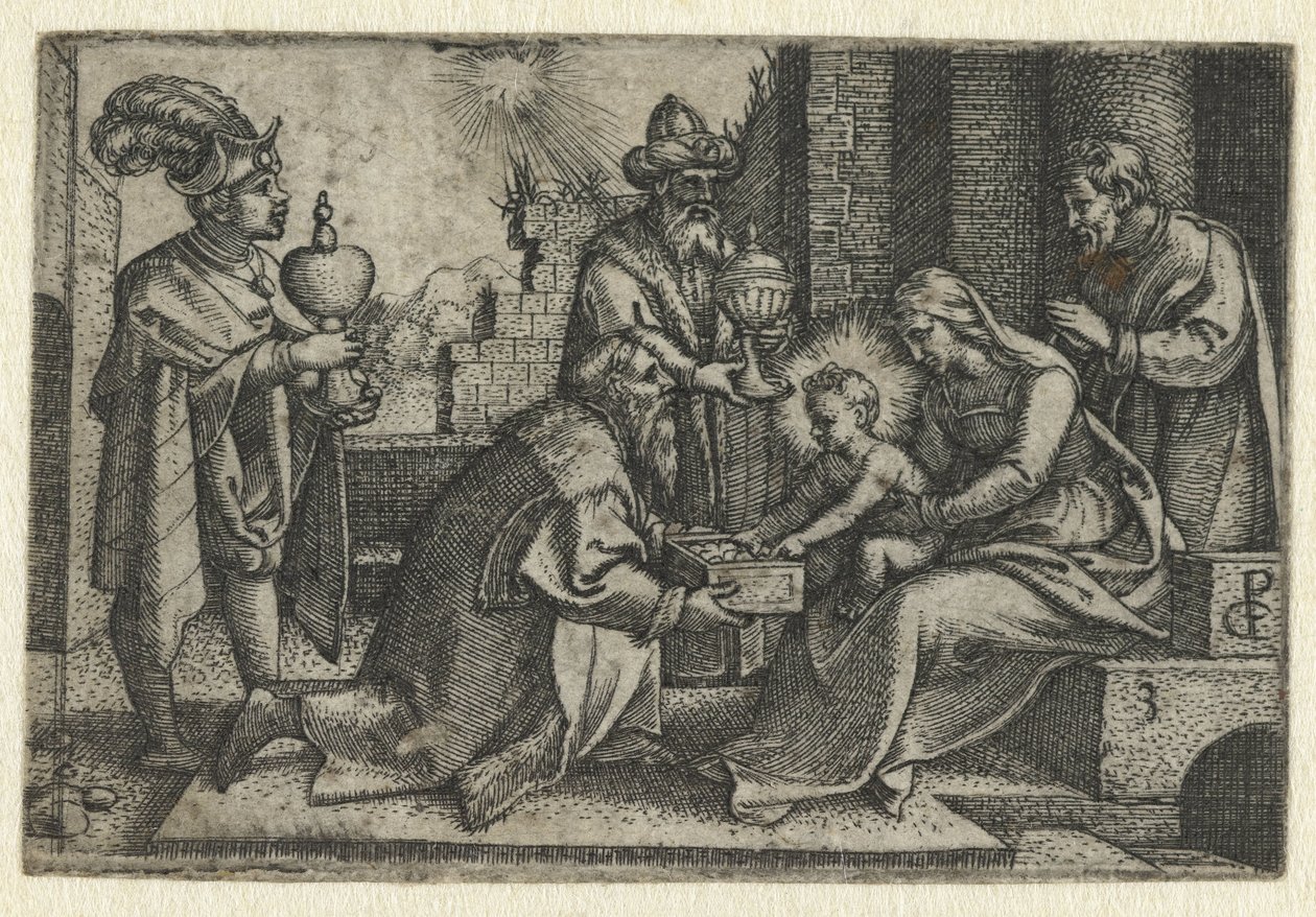 Tilbedelse af kongerne Life of Christ (serietitel) af Georg Pencz