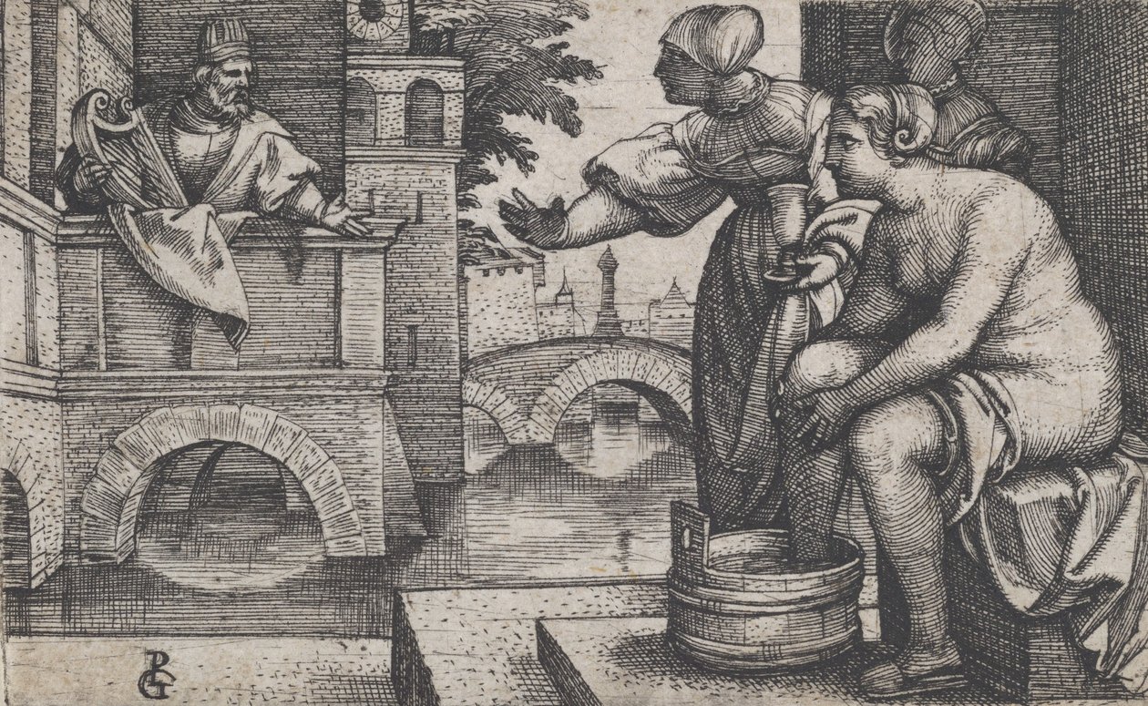 David og Batseba. af Georg Pencz