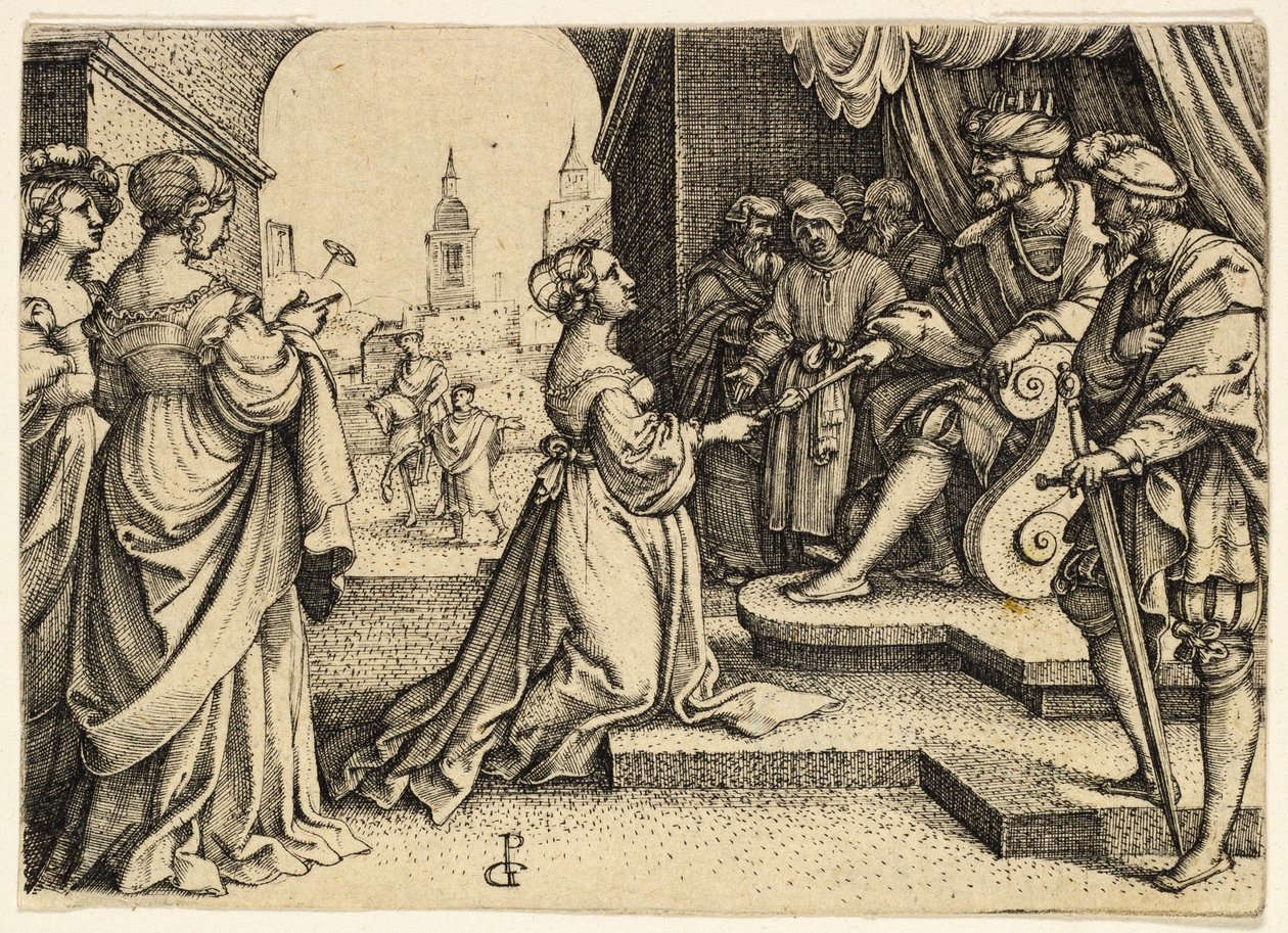 Ester foran Ahasverus af Georg Pencz