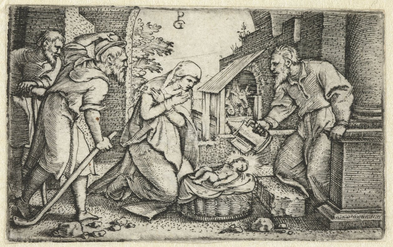 Hyrdernes fødsel og tilbedelse Life of Christ (serietitel) af Georg Pencz