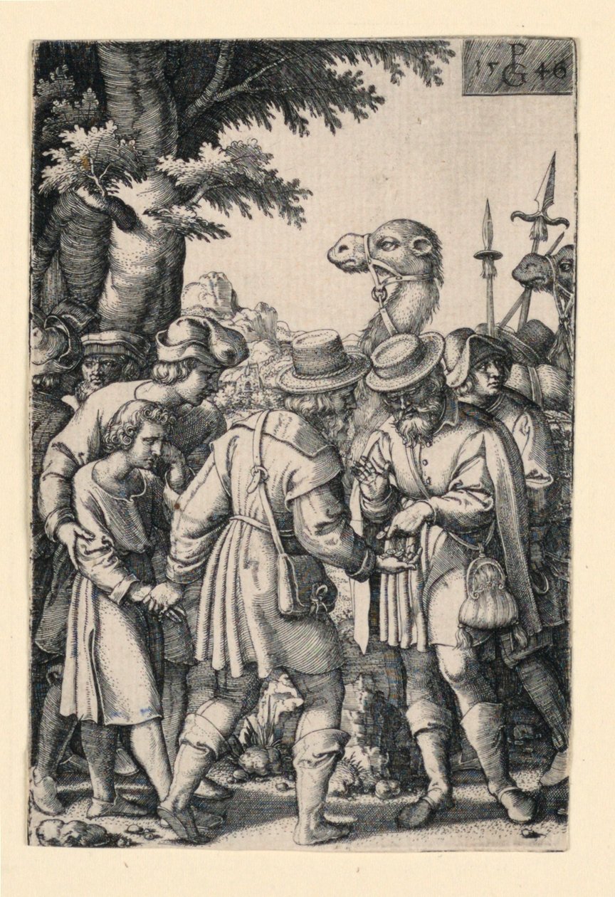 Joseph solgt af sine brødre, fra historien om Josef af Georg Pencz
