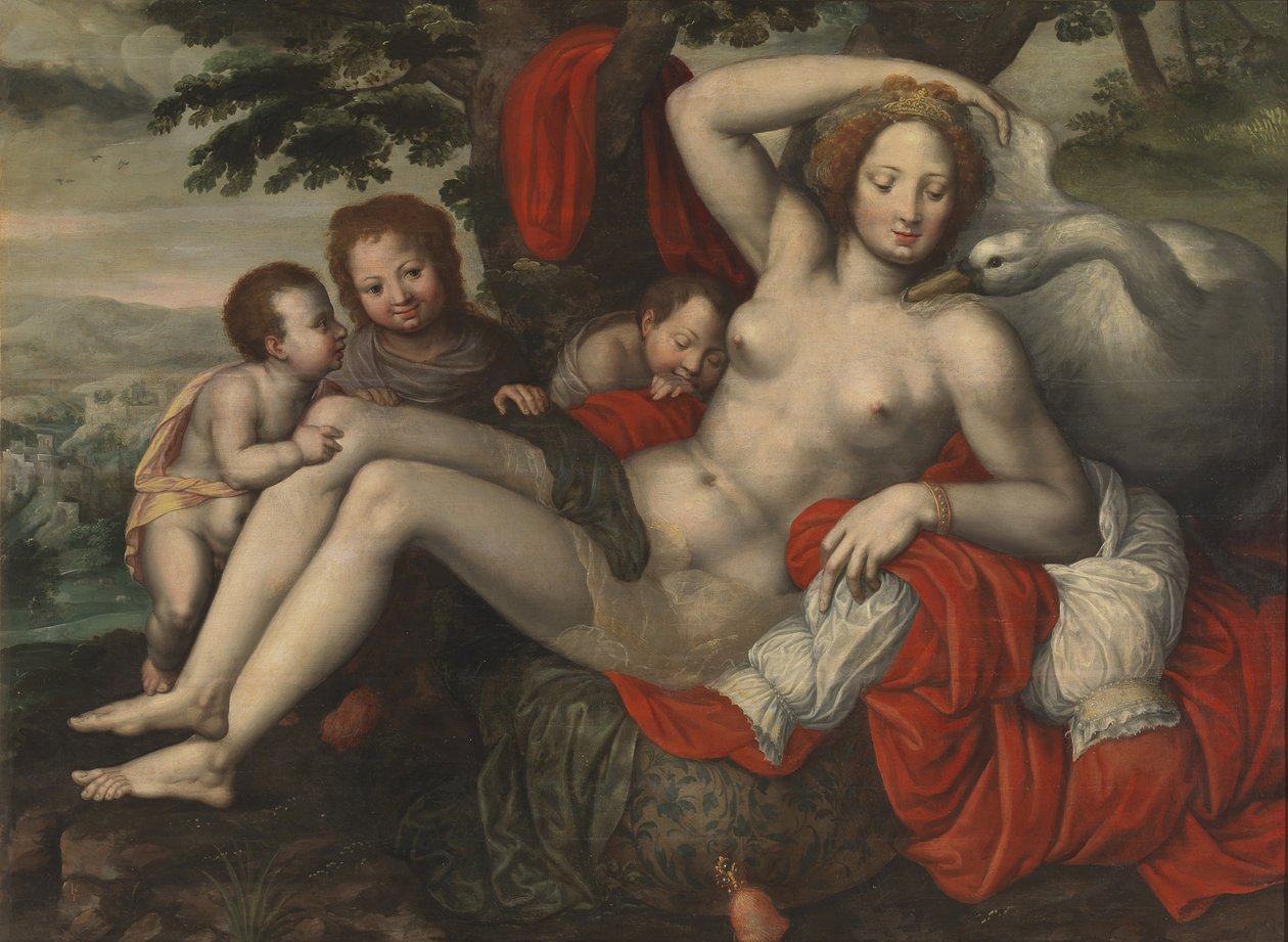 Leda og svanen, midten af det 16. århundrede af Georg Pencz