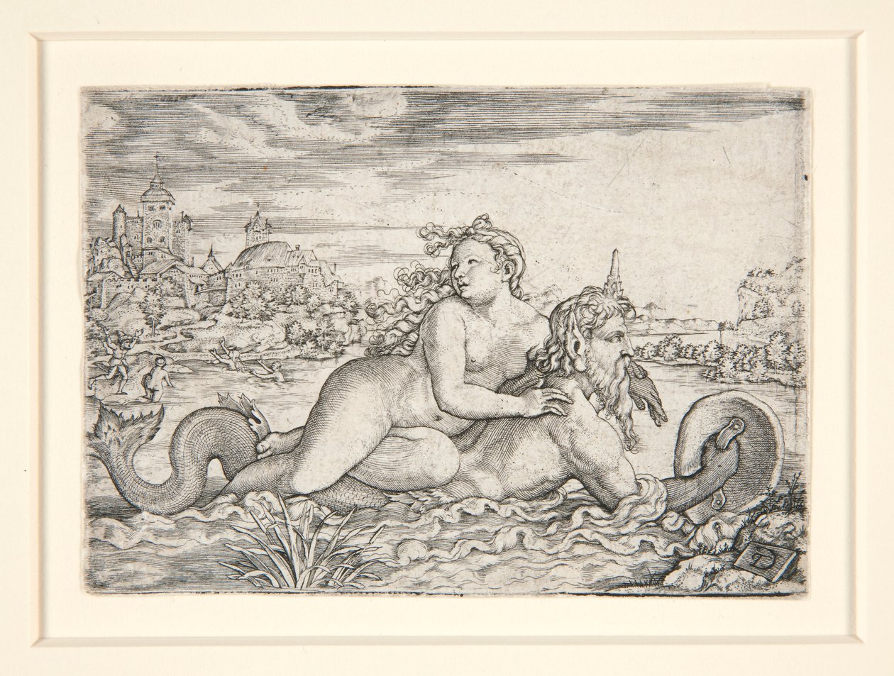 Jomfru bortført af havmonster af Georg Pencz