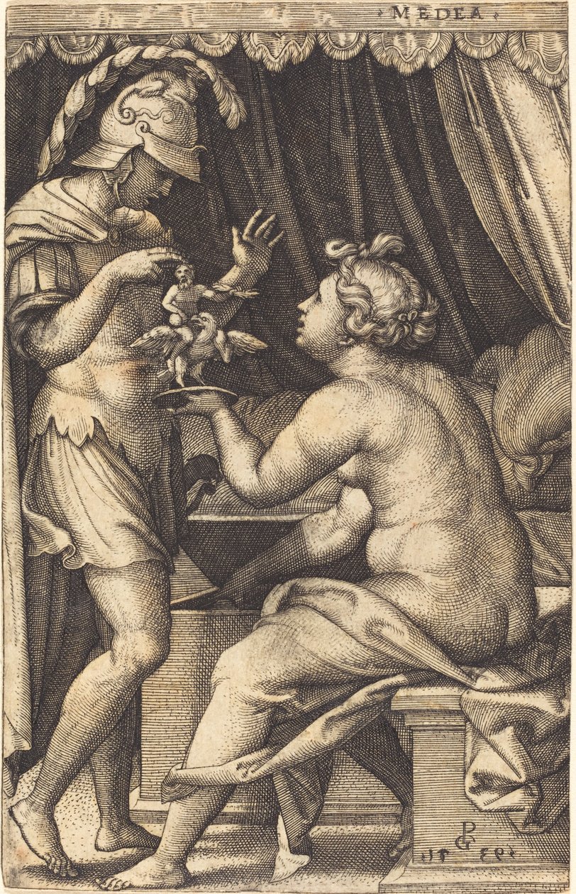 Medea returnerer Penates til Jason af Georg Pencz