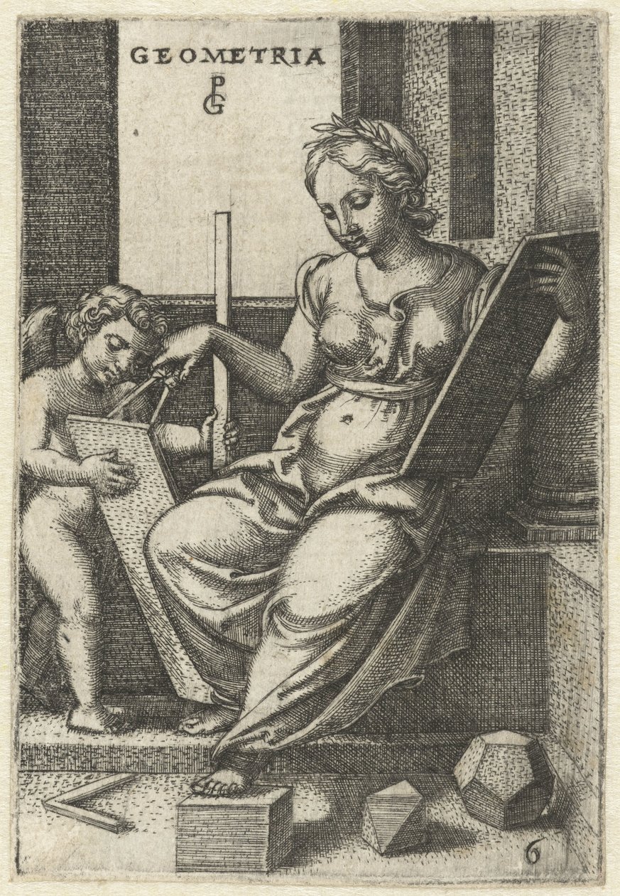 Geometri Geometri (titel på objekt) Seven Liberal Arts (serietitel) af Georg Pencz