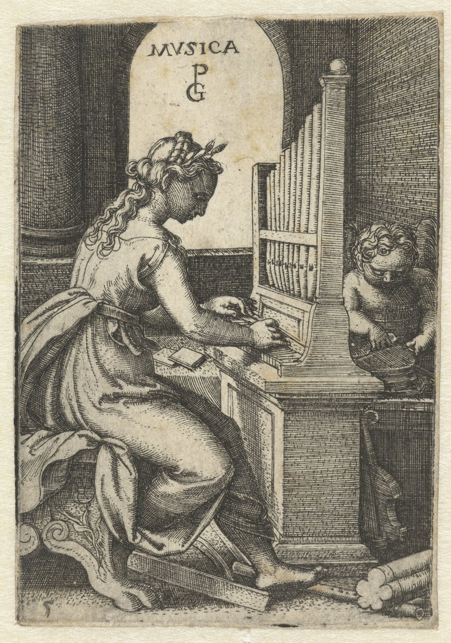 musik Musica (titel på objekt) Seven Liberal Arts (serietitel) af Georg Pencz