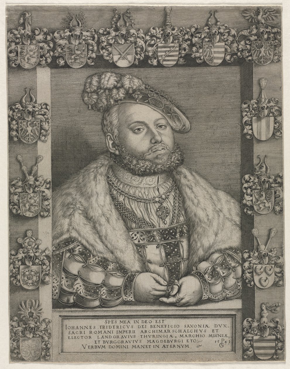 Portræt af Johann Frederik 1. „den Storsindede“, kurfyrste af Sachsen af Georg Pencz