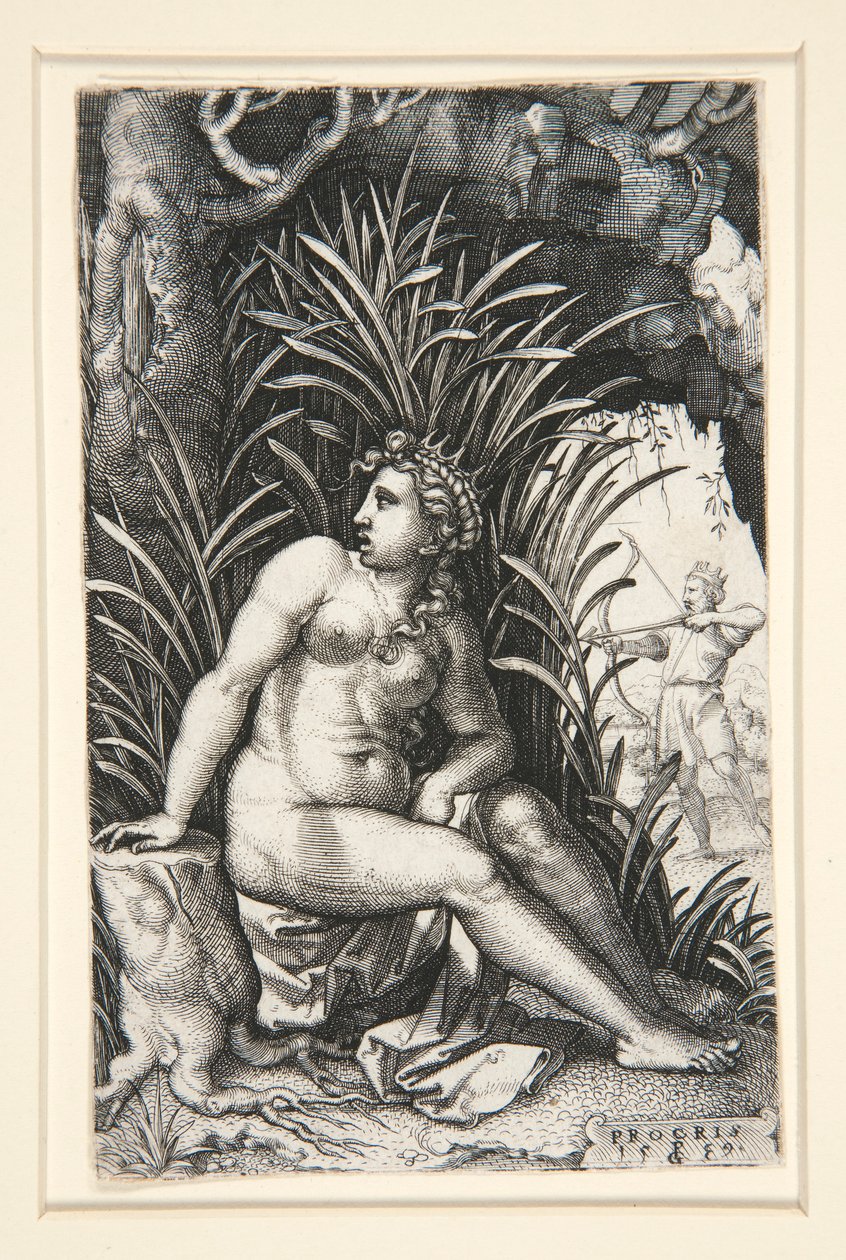 Procris og Cephalus, fra serien De græske heltinder af Georg Pencz