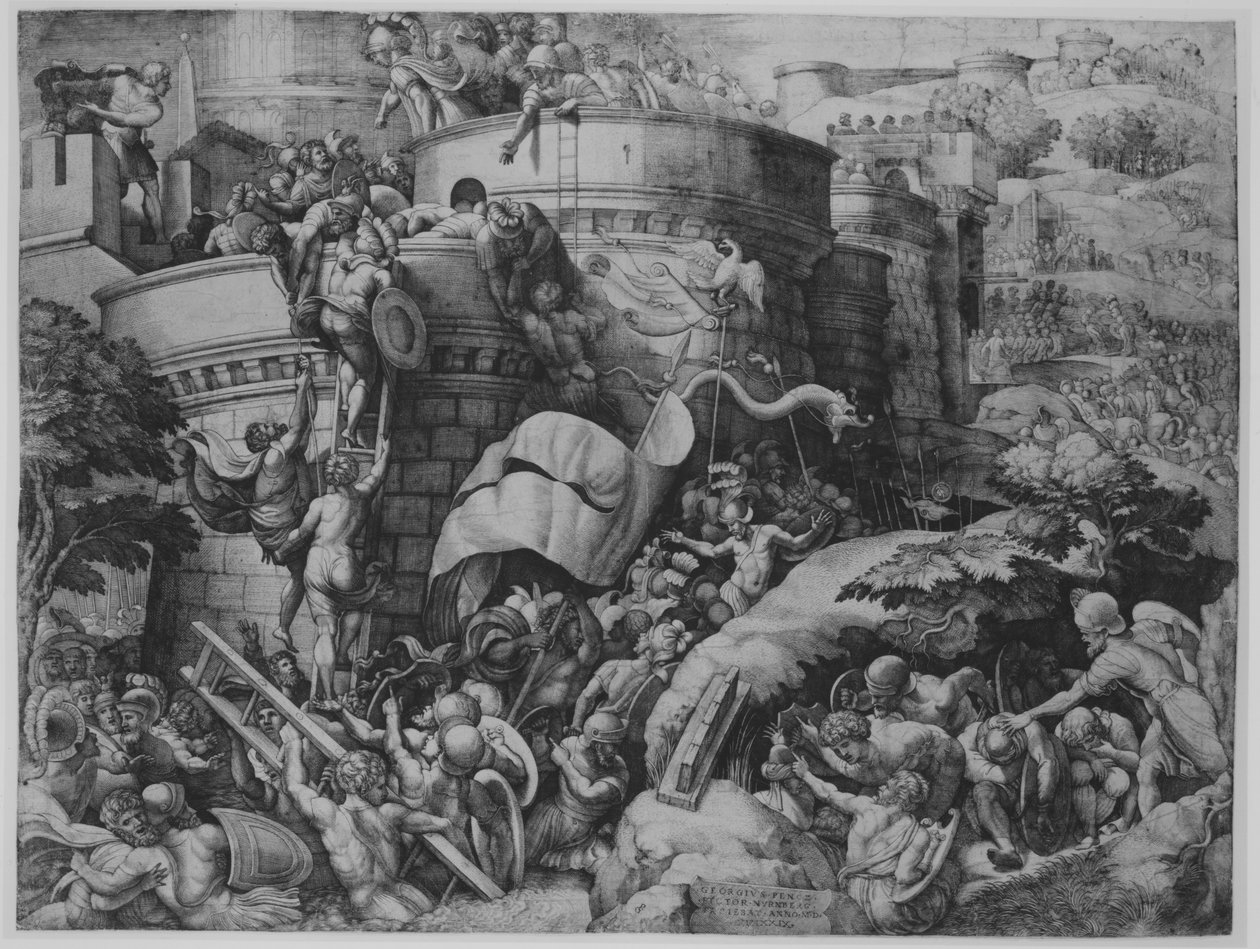 Fangen af Carthagena af Scipio og hans tropper, 1539. af Georg Pencz