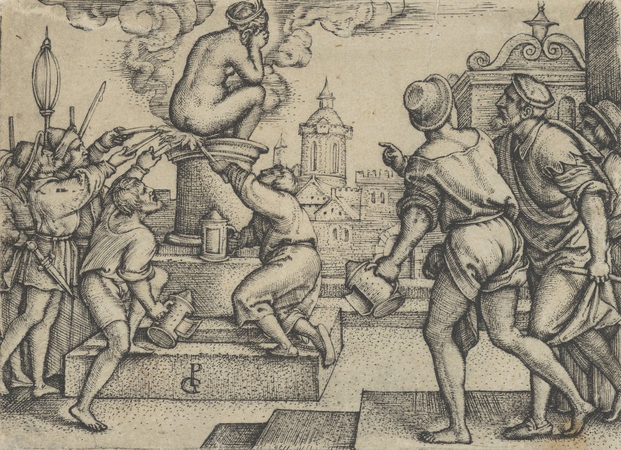 The Courtesan Punished, fra The Story of the Magician Virgil. af Georg Pencz