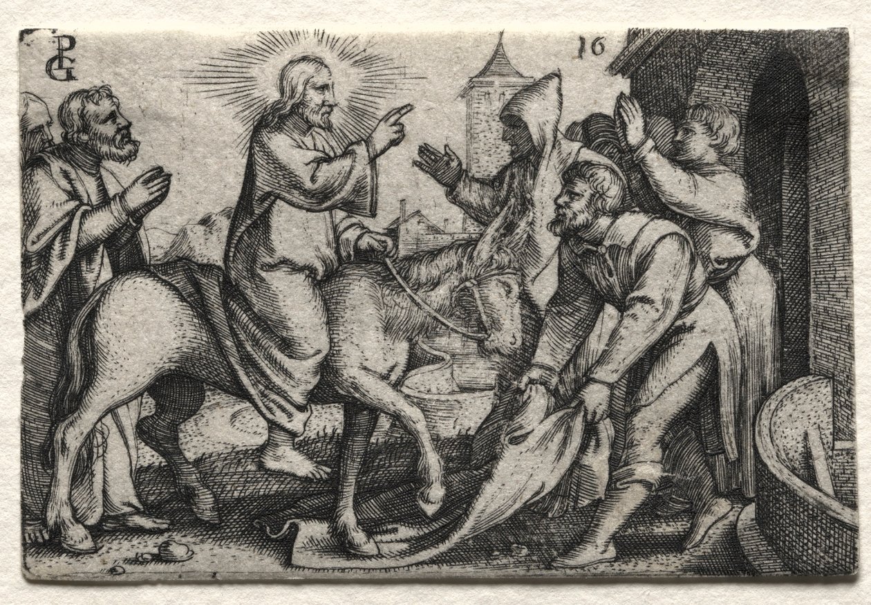 Jesu Kristi liv: Kristus kommer ind i Jerusalem, ca. 1534-35. af Georg Pencz